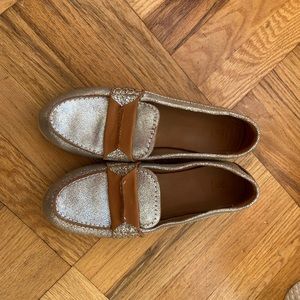 Frye Silver leather loafers